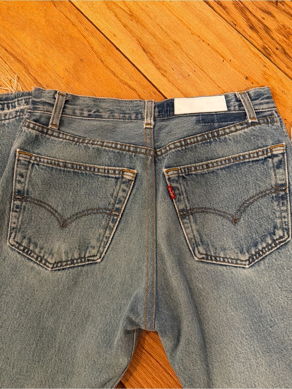 Re/Done Elsa Light Blue Straight Leg Jeans